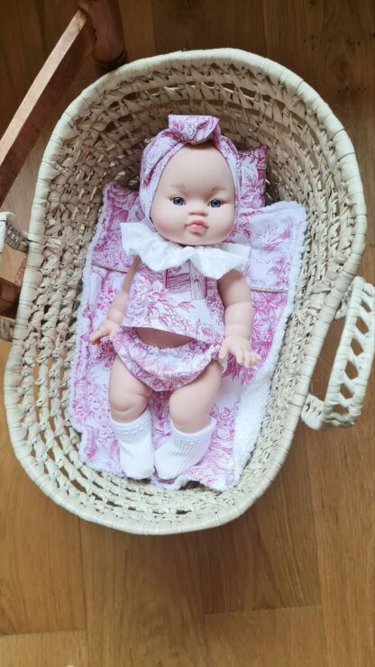 Couffin en paille + Parure toile de jouy – Image 9