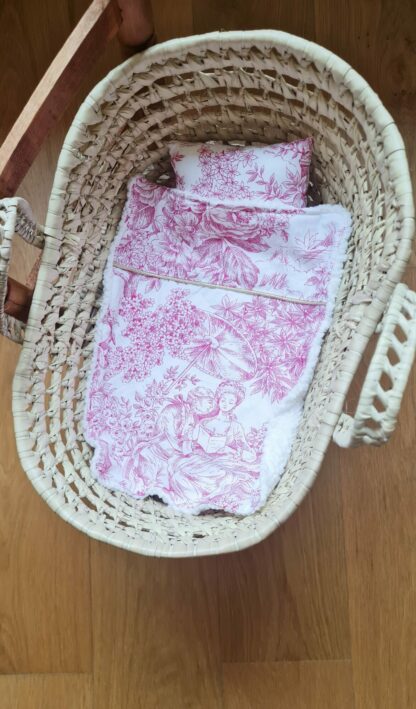 Couffin en paille + Parure toile de jouy – Image 7