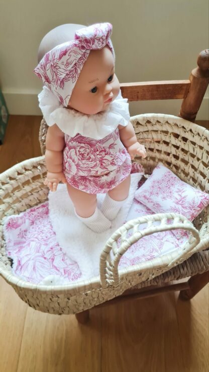 Couffin en paille + Parure toile de jouy – Image 6
