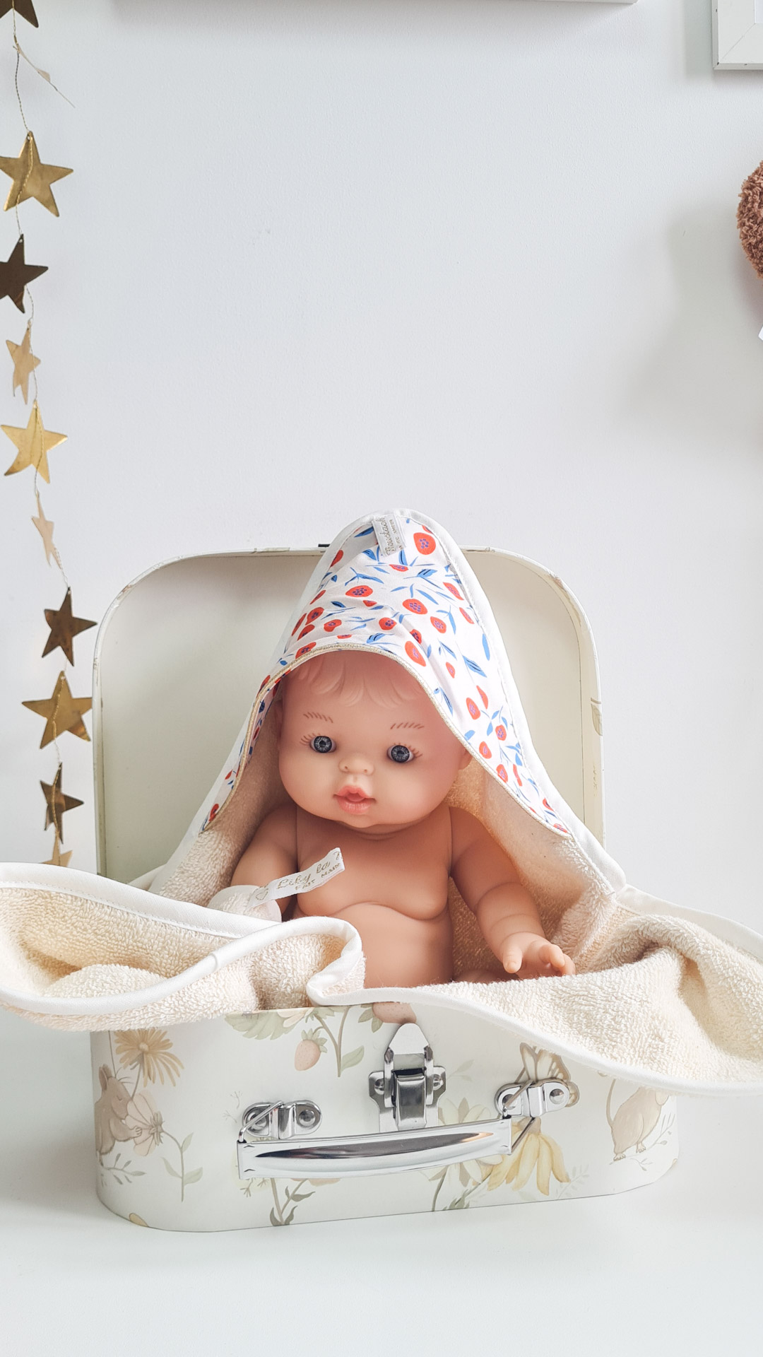 Coffret cadeau personnalisé de bain bio poupée minikane