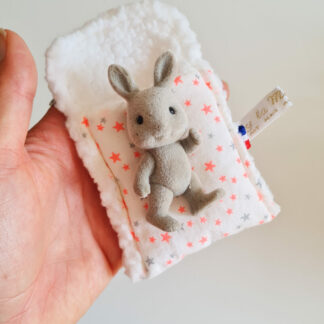 Mini Lit + sylvanian vintage chiné Lapin gris