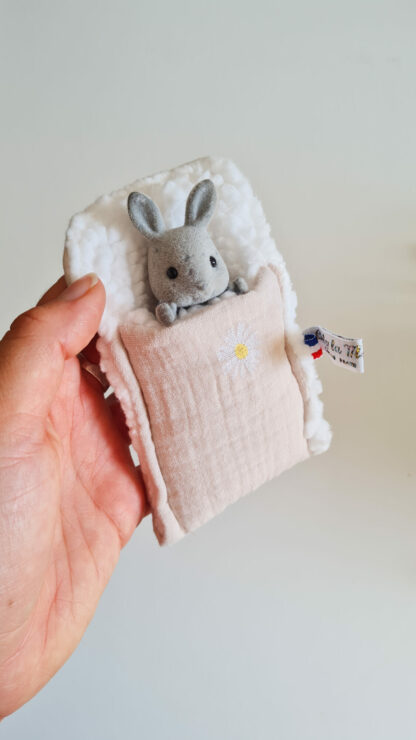 Mini Lit + sylvanian vintage chiné lapin gris