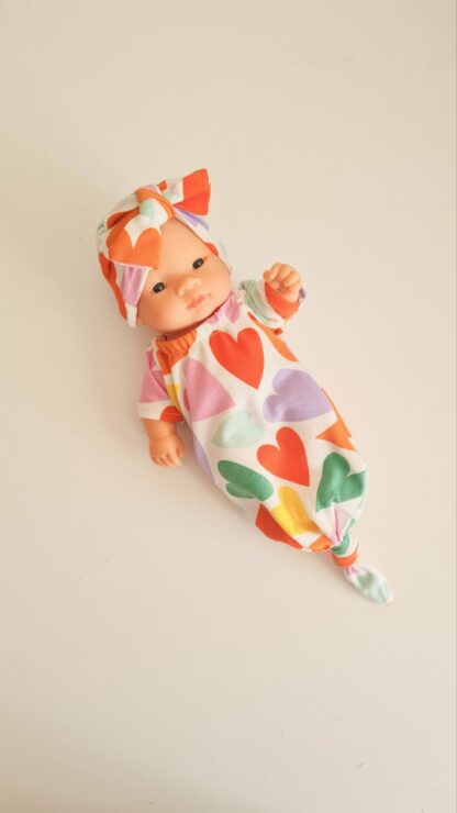Tenue poupée 21cm cœur - Gigoteuse nouée