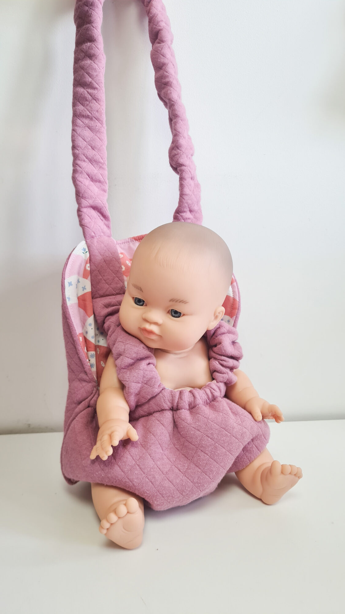 Porte poupée 34cm - VAGUES ROSE