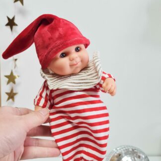 Tenue poupée 21cm lutin Noël - Gigoteuse nouée