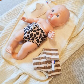 Coffret change poupée 34cm léopard