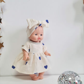 Tenue poupée 34cm cœur BLUE
