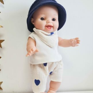 Tenue poupée garçon 34cm- CŒUR