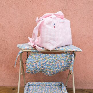 Sac à Langer pour poupée - vichy rose