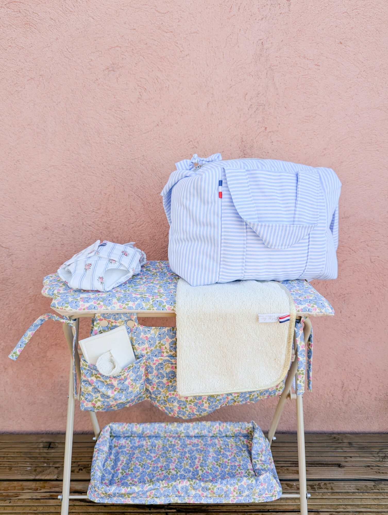 Sac à Langer pour poupée - Rayures bleues