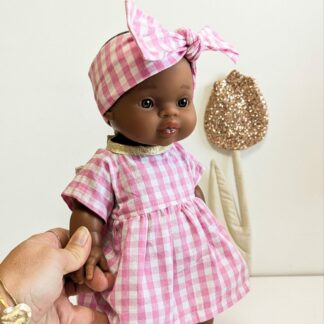 Tenue poupée 34cm - VICHY ROSE
